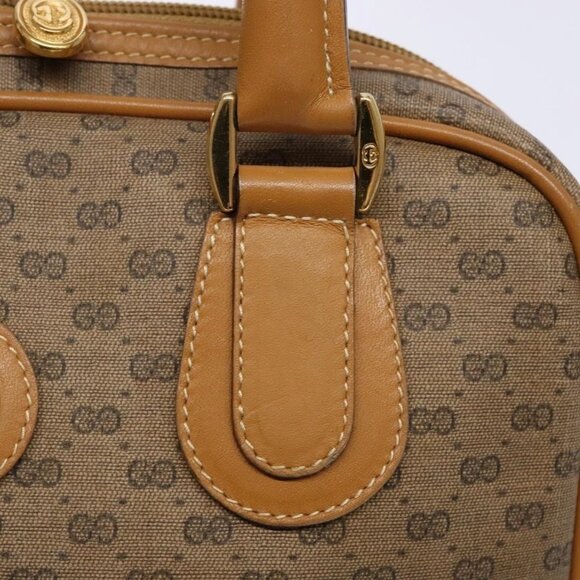 GUCCI Micro GG Supreme Hand Bag PVC Beige Gold Auth - Picture 11 of 16